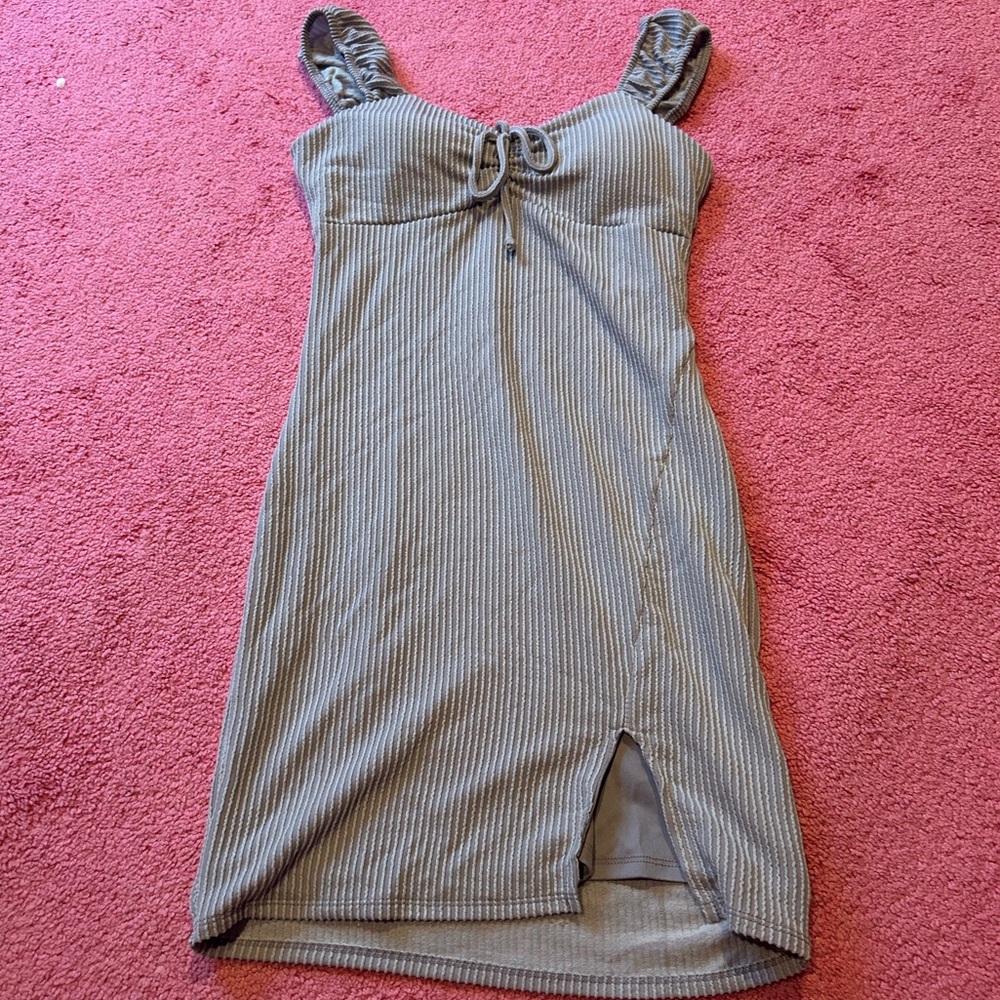Striped Sleeveless Dress with Front Tie